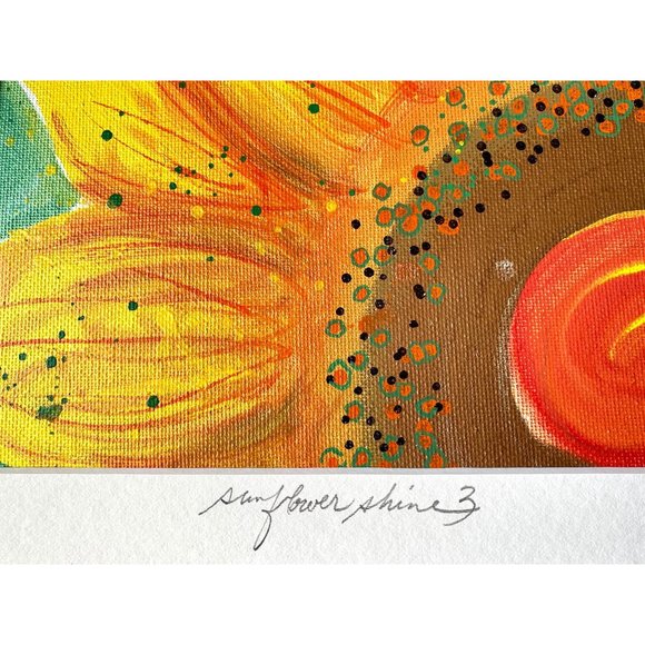 Original Art ‘Sunflower Shine 3’ Oil Marker by Artist Tristina Dietz Elmes Decor - Picture 3 of 6